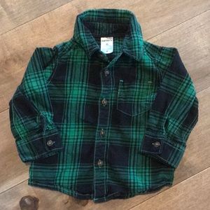 Green plaid shirt Carter’s button down